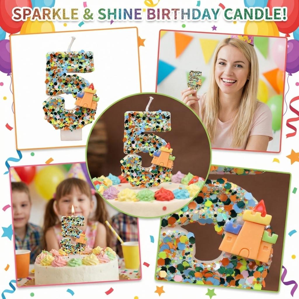 Fashion Cartoon Creative Birthday Candles Party Digital Candles