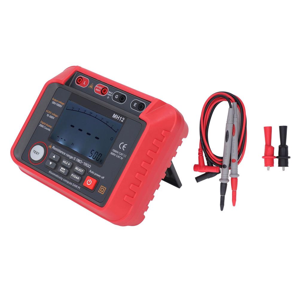 Resistance Meter LCD Digital Display Ohm Tester Gauge Megohmmeter for Power System