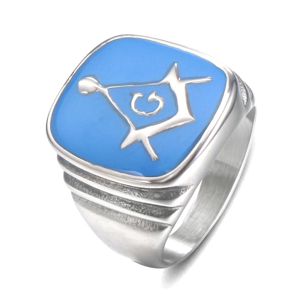 2025 Fashion Glue Freemason Ring Personalized Retro Men's Ring Jewelry