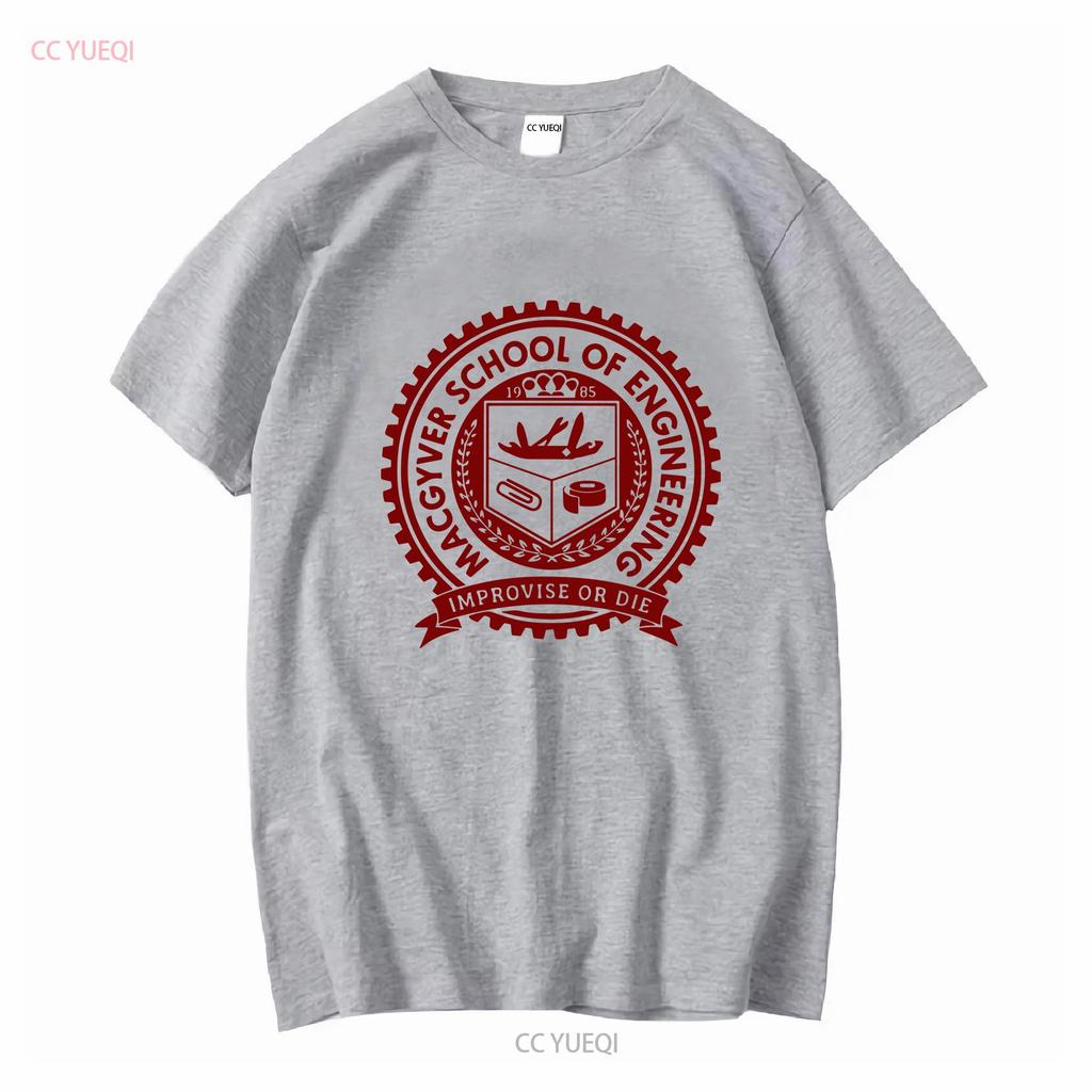 MacGyver School of Engineering Mens T Shirt S 3XL Long or Short Sleeves Vintage Washed Top For Everyday Wear Homme Stylish