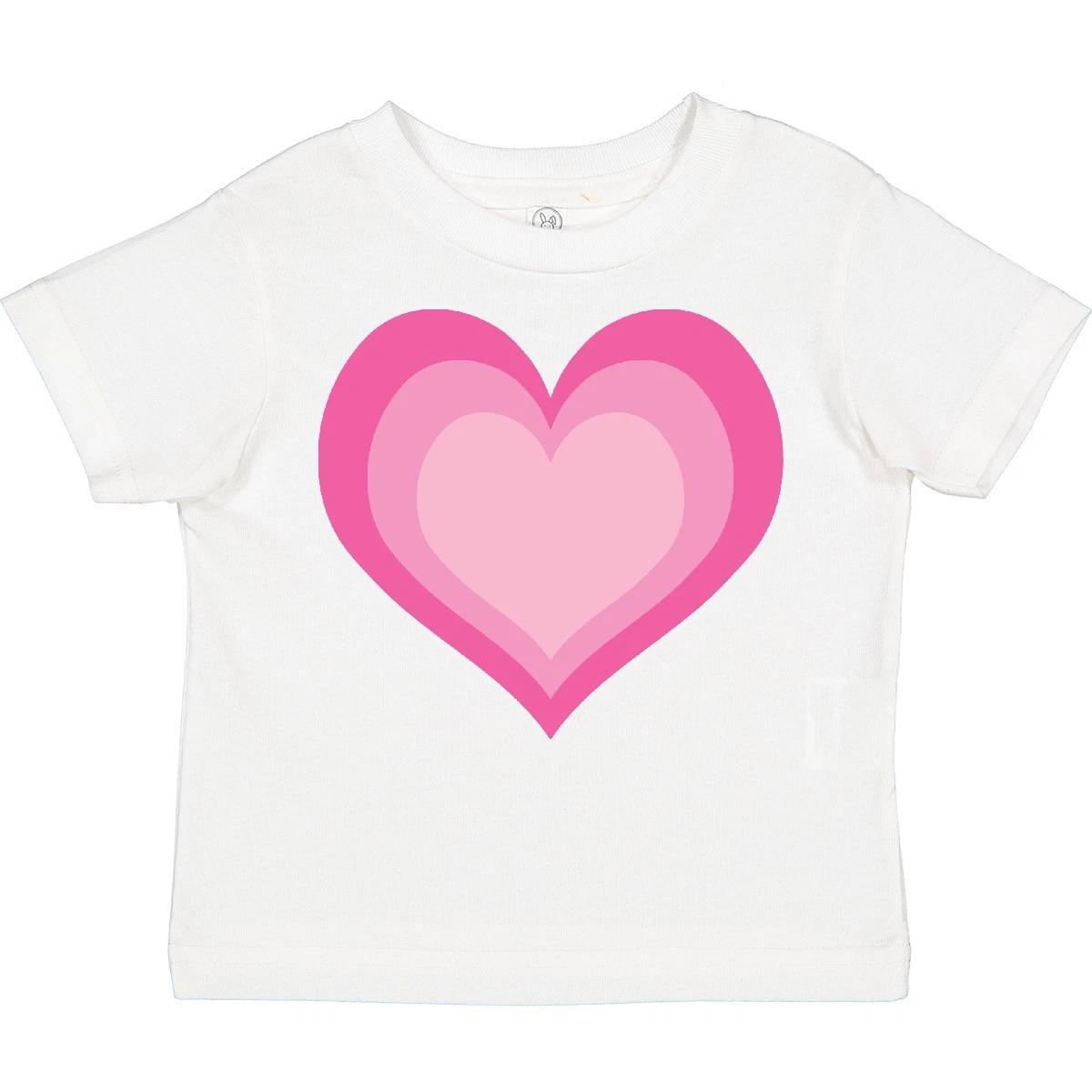 Inktastic Pink Valentine Heart Toddler kids boys T-Shirt Valentines Day Cute Love Pretty 100