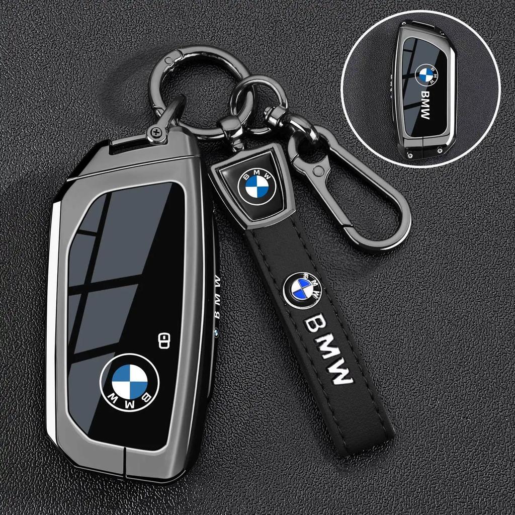 AJGX7 Aluminum Car Key Cover Case for BMW X1 X3 X5 X6 X7 1 3 5 6 7 Series G20 G30 G11 F15 F16 G01 G02 Protective Shell for Remote Key