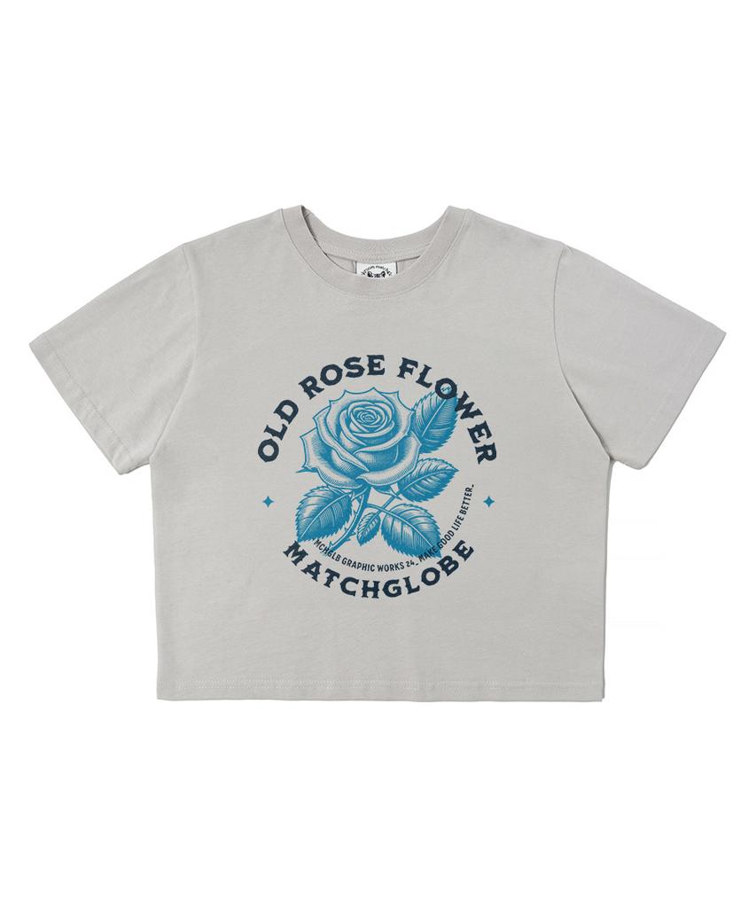 MATCHGLOBE Rose Circle Crop Top (Beige)