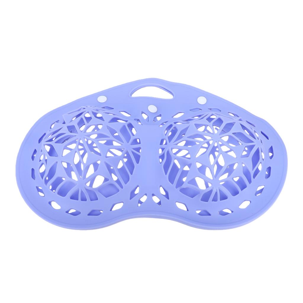 Silicone Bra Wash Bag Laundry Bag with Button Closure and Hanging Loop for Washing Machine Purple