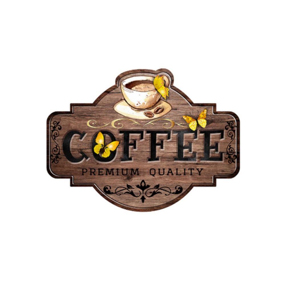 

PVC English Coffee Stickers Waterproof English Graffiti Decal Coffee Cup Wall Stickers Living Room 1 Set