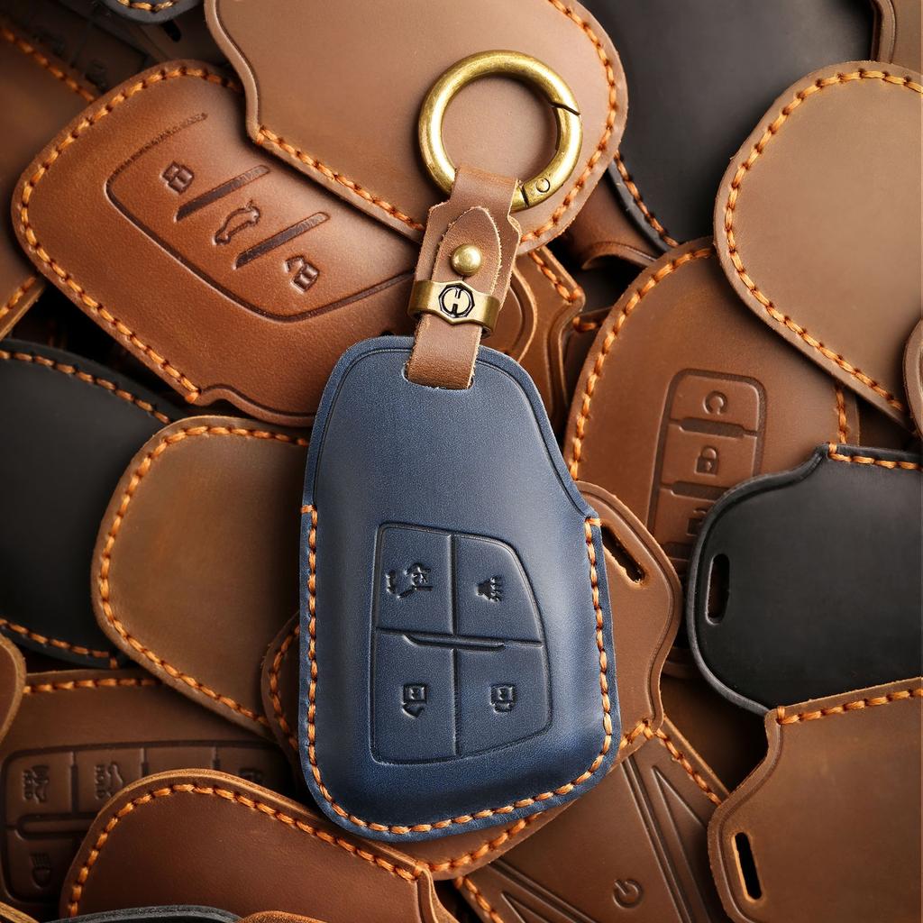 Retro Leather Key Cover For New Buick Envision High-End Leather Protection Car Key Protection Bag