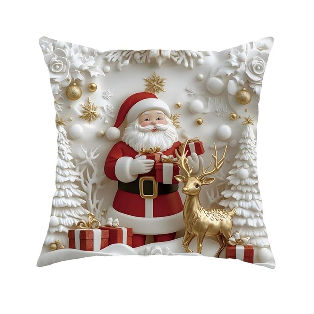 Christmas Throw Pillow Covers Set of 4 Pillowcase Christmas Decorations Cushion Cover for Bedroom Sofa Holiday Winter Home Decor