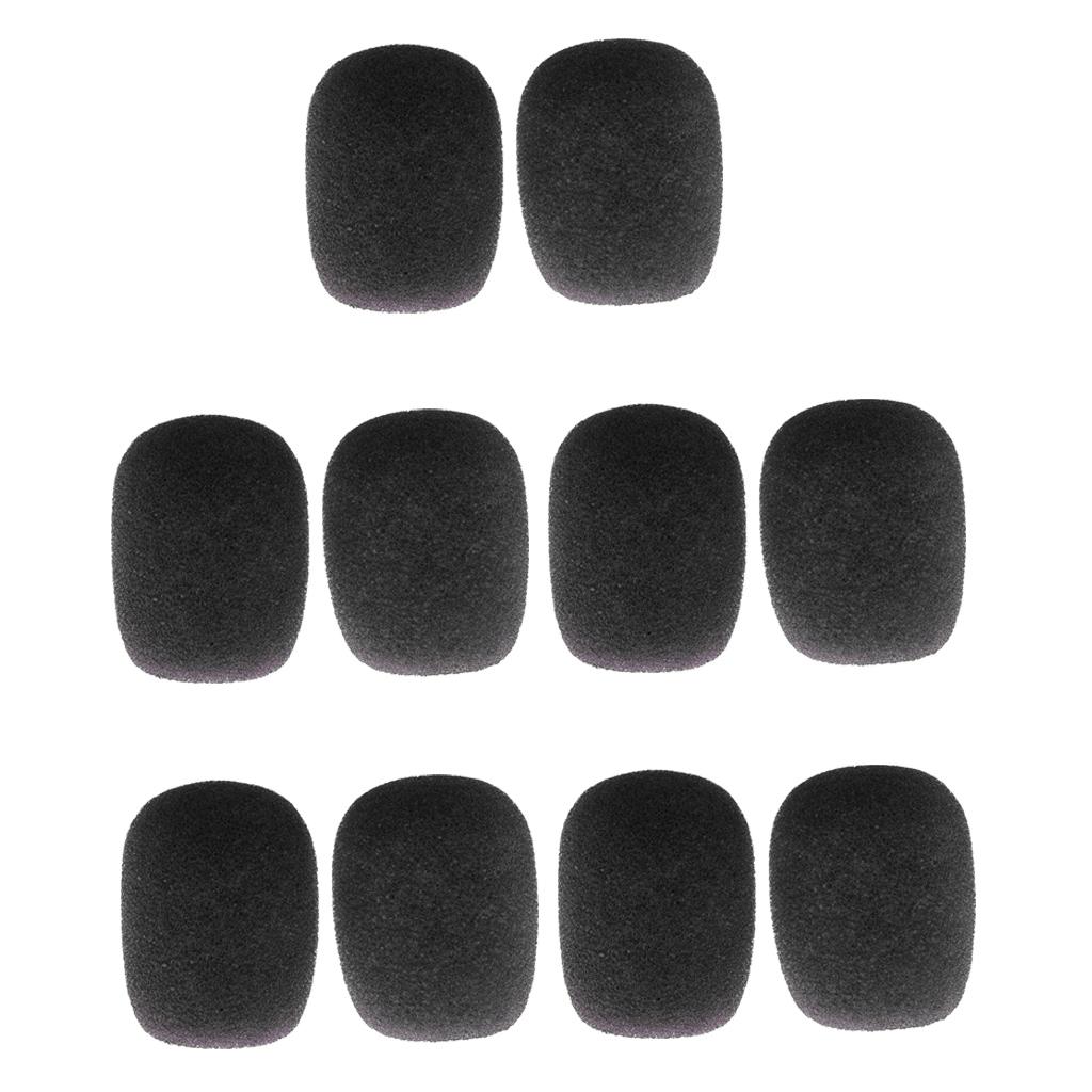 10 Pieces Small Lapel Tie Microphone Sponges Cover Shield 28 X 22 X 8mm