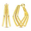 925 Silver Earrings Golden Round Circle Hoop Earrings For Woman Female Fashion Wedding Engagement Jewelry