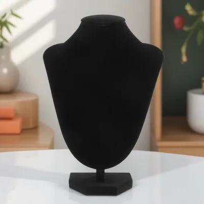 Black V-Shaped Jewelry Display Stand for Necklaces Pendants Chains Adjustable Height Elegant Bust Holder Retail Boutique