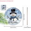 Rustic Christmas Wooden Sign with Adorable Snowman Pattern - Navidad Welcome Sign for Front Door, Wall Hanging Decor - Ideal Christmas Decoration