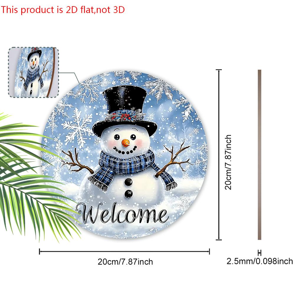 Rustic Christmas Wooden Sign with Adorable Snowman Pattern - Navidad Welcome Sign for Front Door, Wall Hanging Decor - Ideal Christmas Decoration