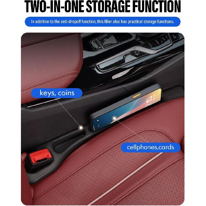 Car Seat Gap Filler, Seat Side Gap Filler With Organizer, 2 In1 Seat Crevice Blocker, Universal Fit Car SUV Truck Fill The Gap Between Seat & Console