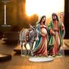 2D Flat, Nativity Scene Mary Acrylic Desktop Decoration, with Base, Suitable for wall decoration, porch, room, villa, accents Home, Hallway, or Workpl