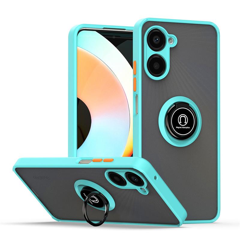 Shockproof Magnetic Matte Case For Realme 11 10 Pro Plus 9 8 7 Pro 5G 9i 8i C35 C33 C31 C30 C21Y C55 C53 Ring Stand Phone Cover