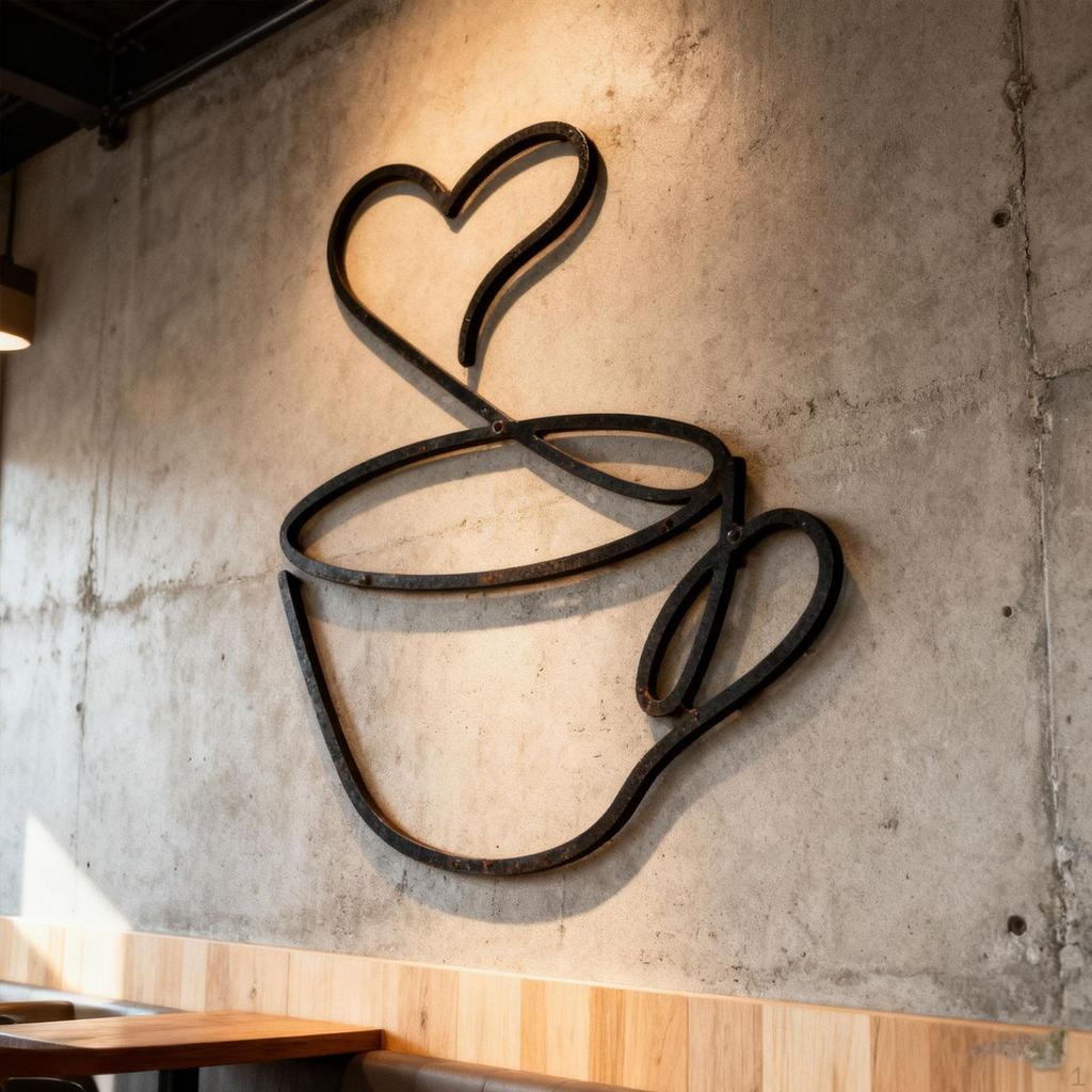 Coffee Cup Wall Art Decor Sign Stylish Home Modern Decoration Artwork for