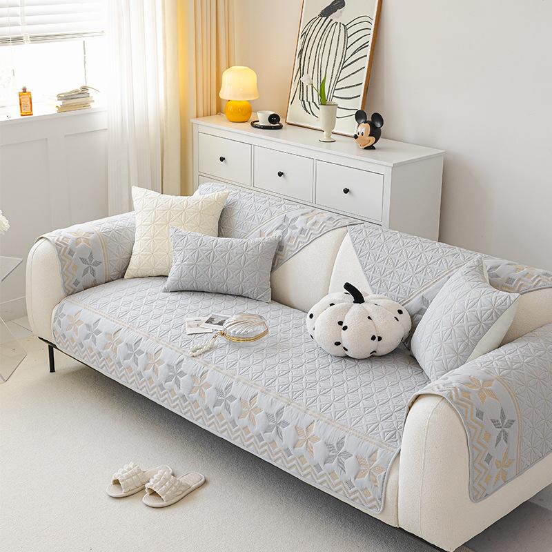 Four Seasons Sofa Cushion Pure Cotton Washed Non-Slip Simple Fabric Universal Cotton Cushion Winter Sofa Cover Cloth Towel