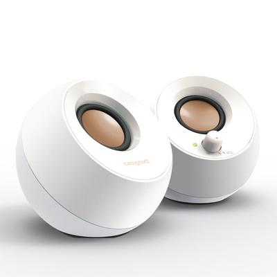 Creative Pebble White PC Speakers Product Award 2024 Audio Input Pin Plug USB Power Connection Speakers with Bass Passive Peak Output Total Output RMS