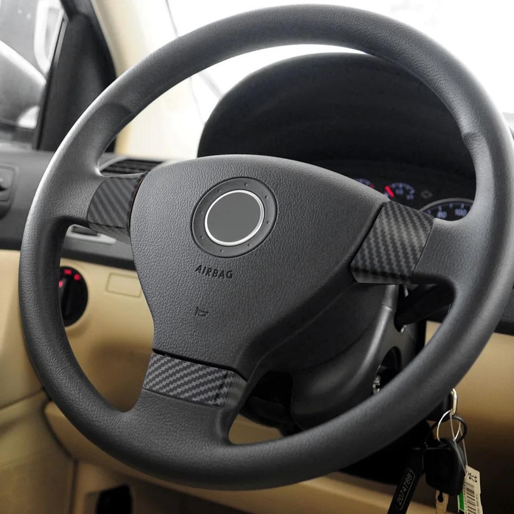 Steering Wheel Decorative Trim Sticker for Volkswagen VW Golf 5 MK5 Passat B6 Jetta Tiguan 2007-2011 ABS Carbon Fiber Automobile