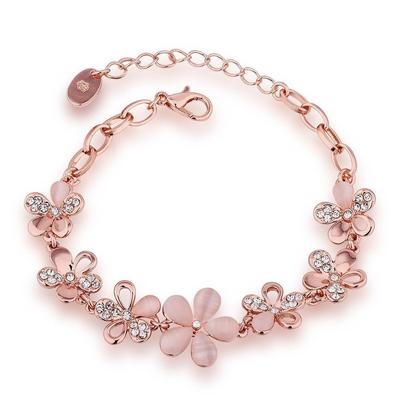 Women's Jewellery Bracelet Stylish Rose Gold Plated Crystal Bracelet Bangle Jewellery for Girls and Women