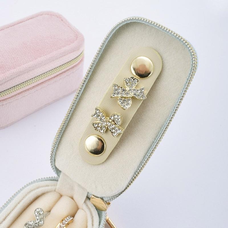 Portable Flocking Jewelry Organizers for Travel and Home With Multi Compartment to Keep Accessories Neat and Protected