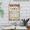2D Flat "Welcome To Our Porch" Rustic Aluminum Decorative Sign Farmhouse Entryway Decor Front Porch & Entryway Decor, Rustic Farmhouse Patio