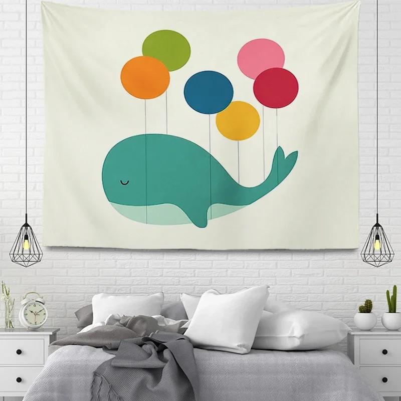 Colorful Cartoon Animal Decorative Tapestry Home Wall Decor Living Room Office Tapestry