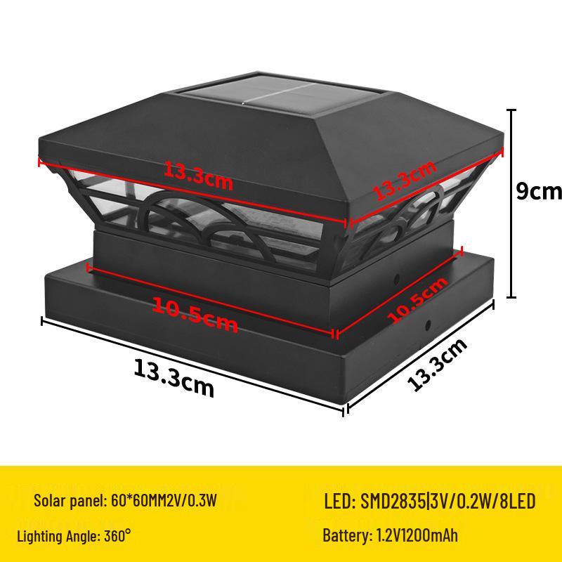 

Dual Color Solar LED Garden Pillar Light for Courtyard and Fence