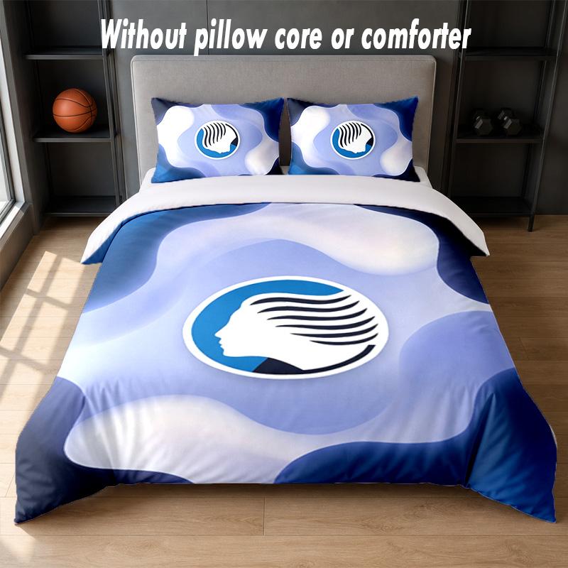 Set Biancheria da Letto Design Atalanta FC 1 Copripiumino + 2 Federe Morbido Traspirante Biancheria da Letto per la Casa