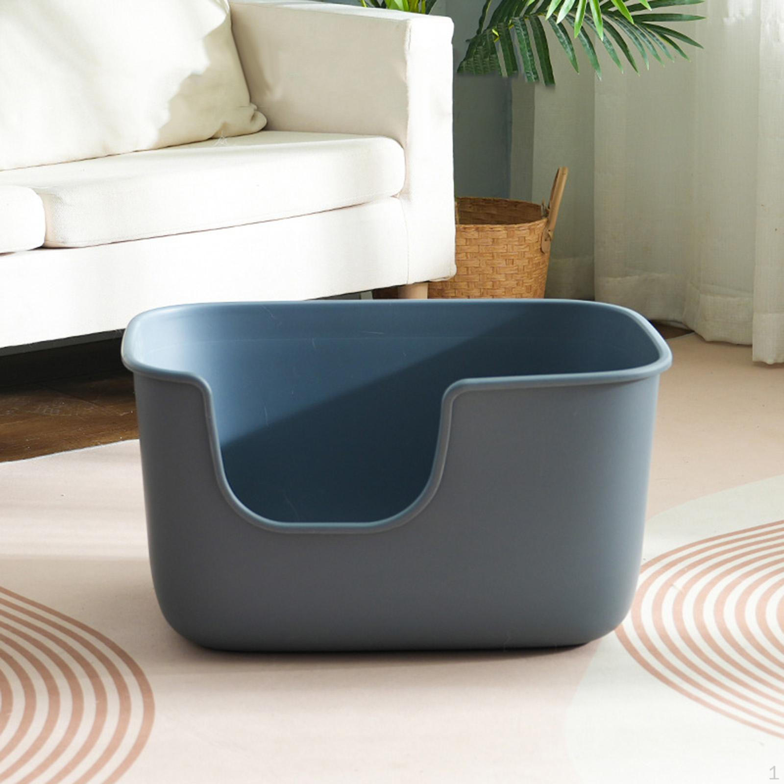 

Коробки для кошачьего туалета с высокими стенками, большая раковина, горшок для котят с легкой чисткой клеткой, серый