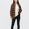 UNIQLO Plaid Point Collar Single-Breasted Long Sleeve Shirt Unisex shirts Dark-Orange 451297-28