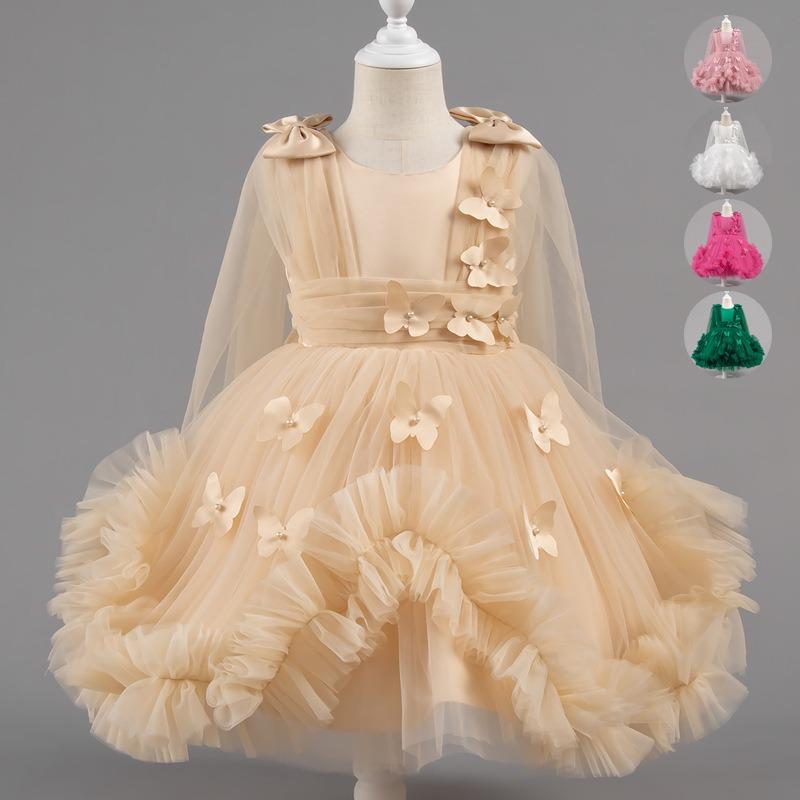 Little Girls Puffy Tulle Princess Dress For Birthday Wedding Stage Performance