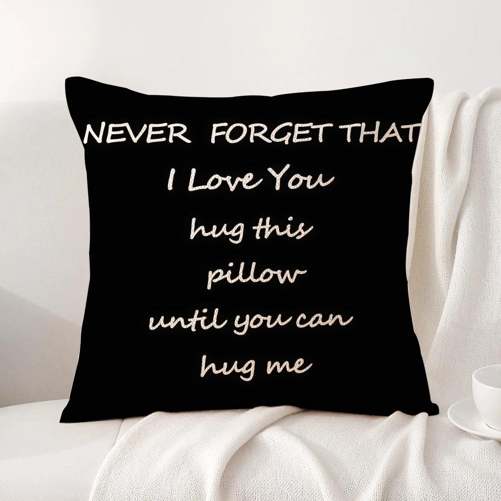 Funny Hug Me Cushion Cover Natural Linen Organic Fabric Double-Sided Printing Sofa Home Decor Gift Pillow Cover
