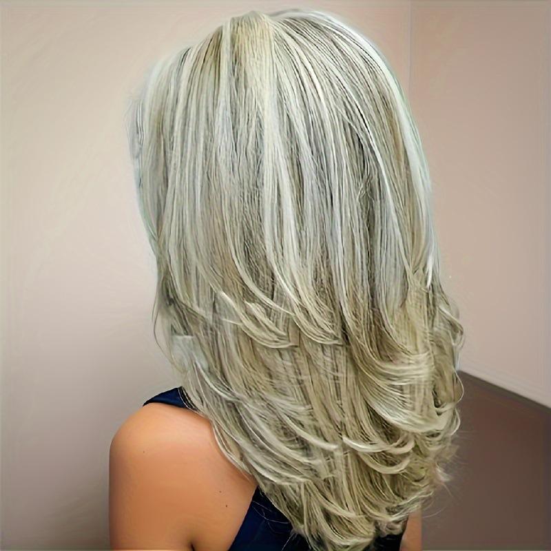 Long Curly Synthetic Wigs for Women Grey Natural Hair Wig Female Cosplay Sexy Halloween Costume Wig Gifts Elder Wig