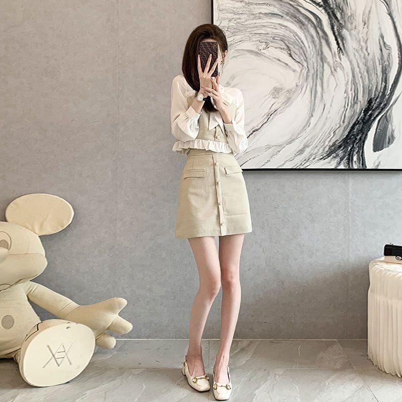 Autumn Petite Women's Fashionable Two-Piece Set - Goddess Style, Age-Reducing Streetwear