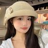 Elegant Camellia Flower Cap French Style Women's Formal hat Vintage Floral Bowler Hat  Famale