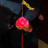 YUYAKESHI Lotus Lantern, Obon Festival Decoration, Handheld LED Lotus Lantern, Festival Light, Cute Lotus Flower Lantern, Battery Operated (Rose Red)