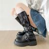 British style thick heel but knee knight boots women's 2025 autumn new retro versatile thin sweet cool buckle boots