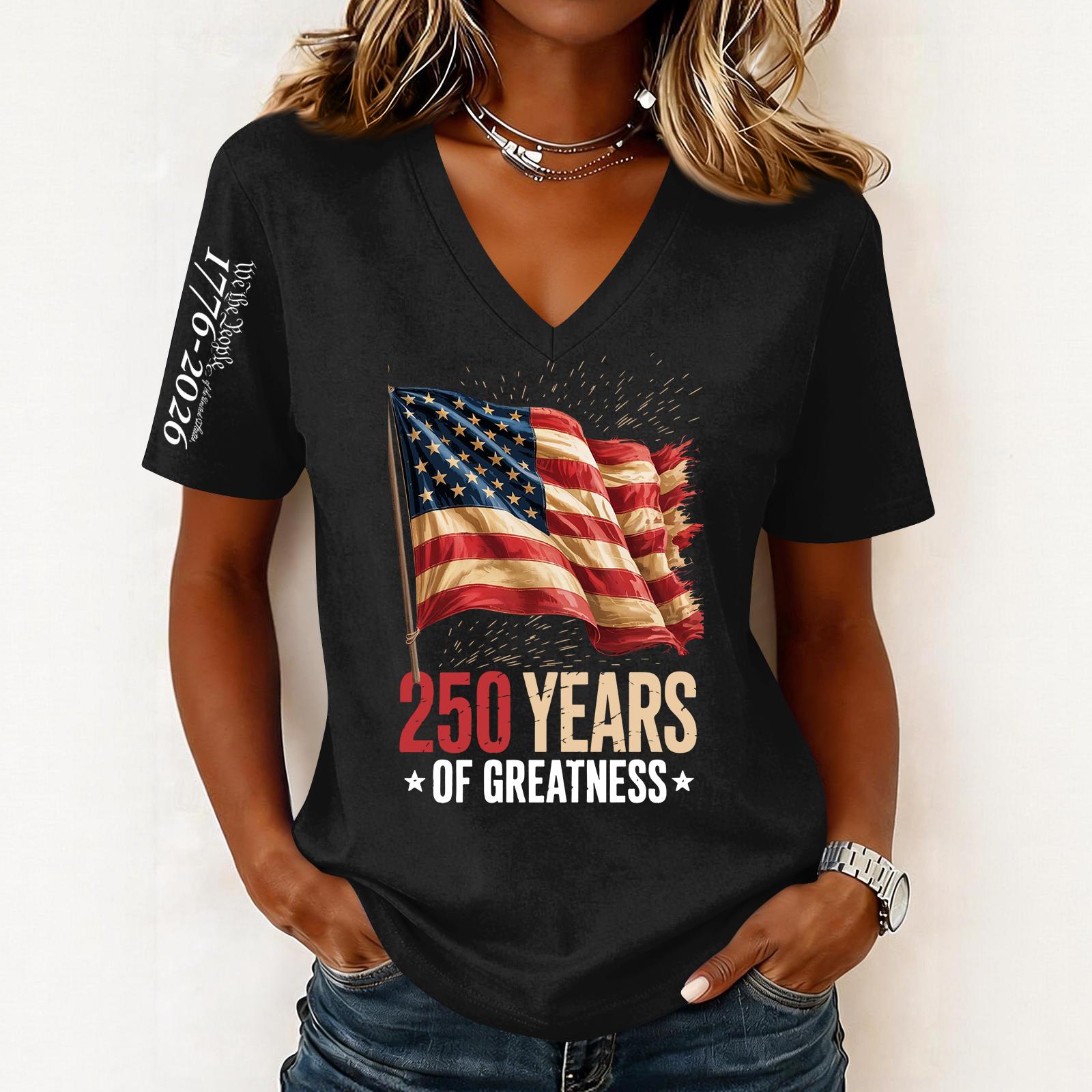 

Women s Fashion Casual Short-Sleeve Printed V-Neck Pullover Top L чёрный