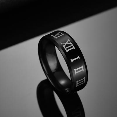 Edelstahl-Ring mit Zahlen-Design, 7 Größen, Schmuck, Geschenk