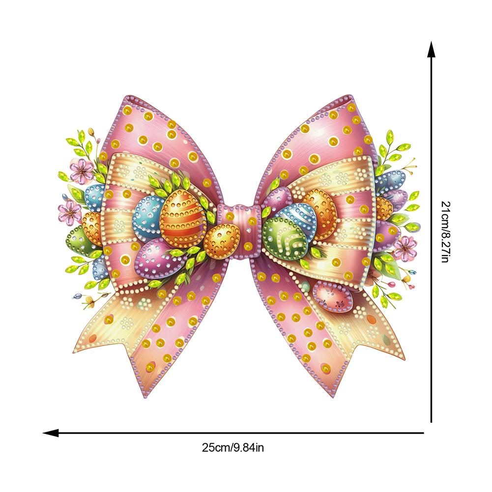 Easter Bow 5D DIY Diamond Painting Dots Pendant Rhinestone Diamond Art Pendants DIY Diamond Art Pendant Kit for Art Crafts