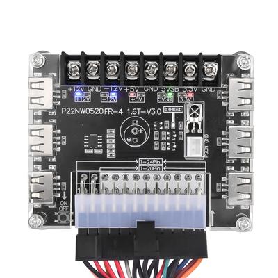 Płytka rozdzielająca zasilacza ATX 24-pinowa i zestaw obudowy akrylowej Moduł Adapter Złącze zasilania Obsługa 12V -12V 5V 5VSB 3.3V