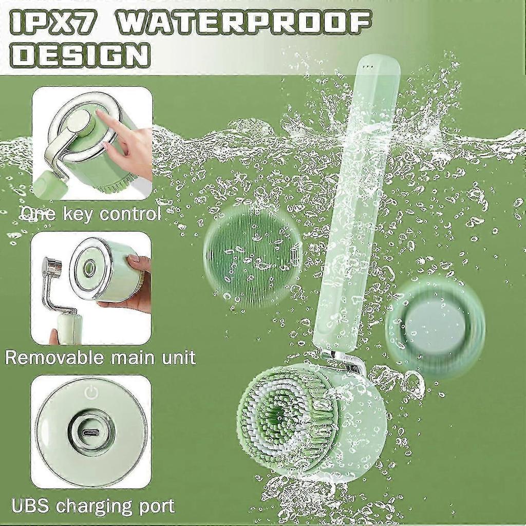 2025 Electric Body Brush Back Scrubber For Shower 5-in-1 Rechargeable Exfoliating Back Brush Non-slip Long Handle Deep Cleansing Massaging Spin Brush