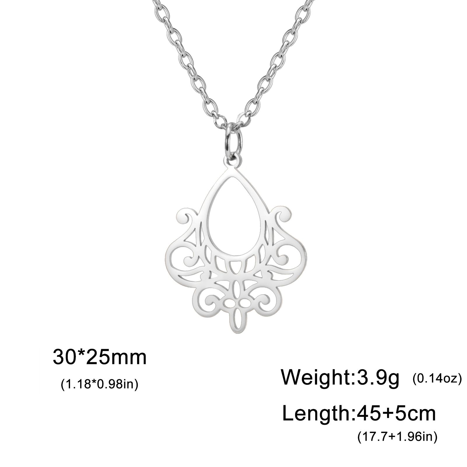 

Lemegeton Moonstone Symbol Necklace for Women Hollow out Jewelry on the Neck Stainless Elegant Women s Beauty Product
