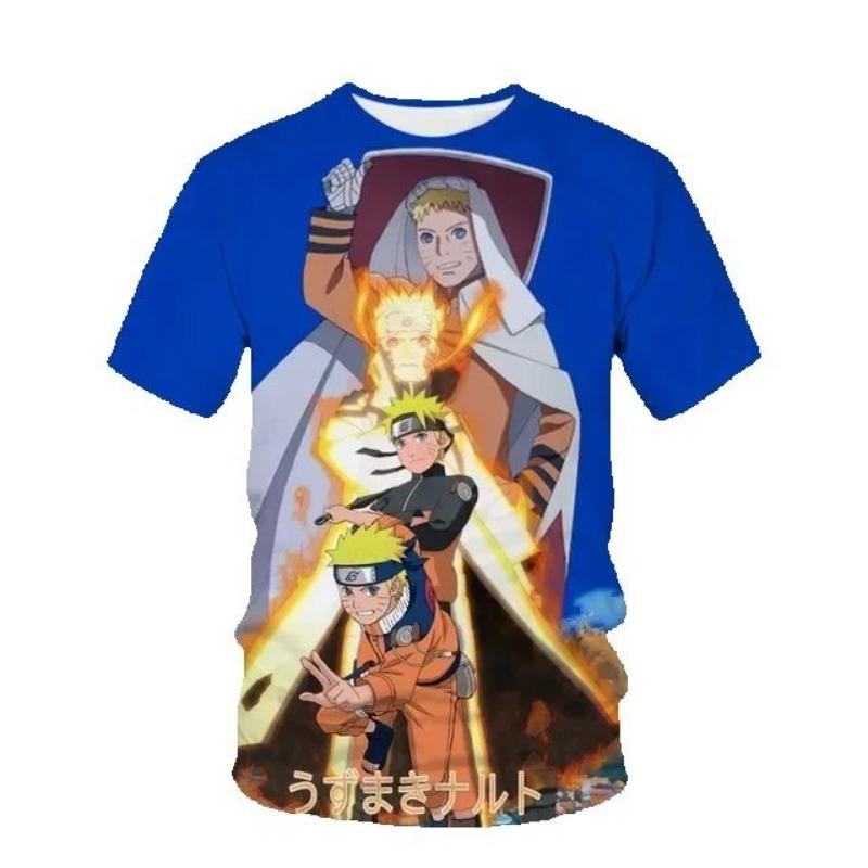 Naruto Shippuden Men's T-shirt Sasuke Boy Girl T-shirt 3D Print Akatsuki Short Sleeve MINISO Men's T-shirt Kakashi Mens Clothing
