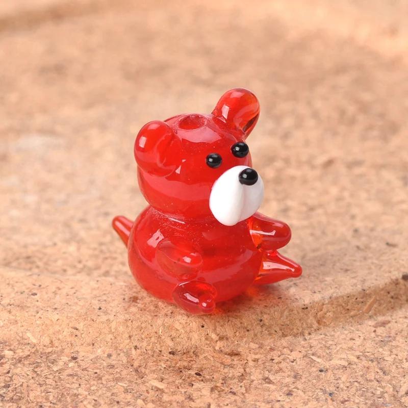 2pcs Bear 15x20mm Handmade Lampwork Glass Loose Beads for Jewelry Making Accessories DIY Crafts Findings