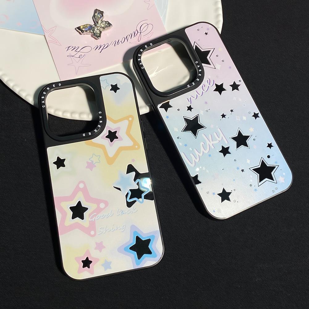 Apple 17/16Promax Gradual Change Star Mobile Phone Case iPhone13 Hollow Hard Case 14/15 Anti-drop Protective Case