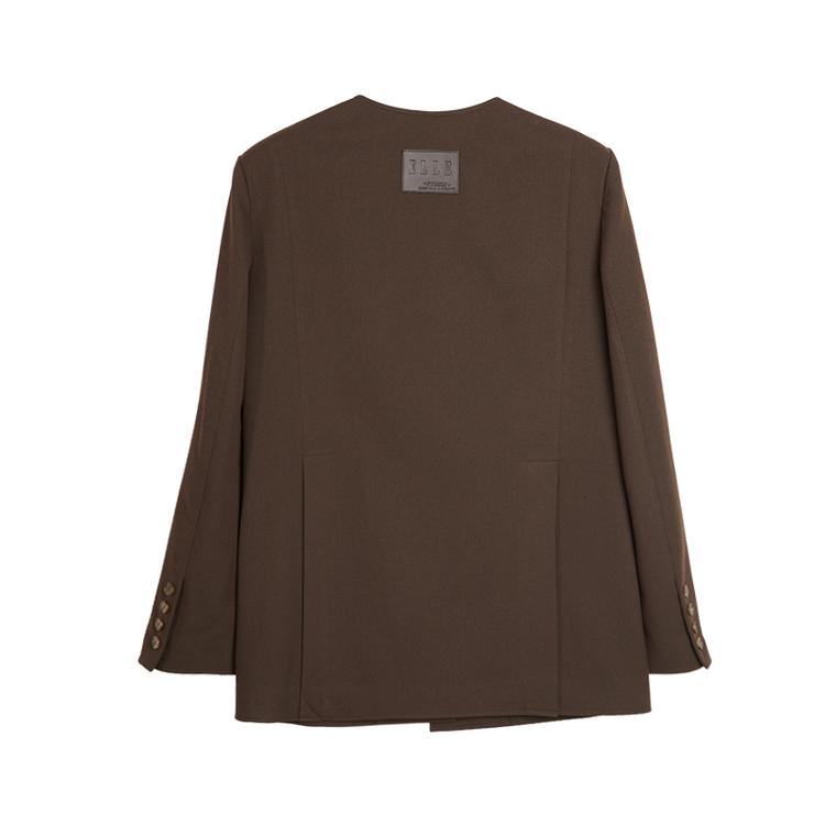 Elle French Vintage Round Neck Casual Loose Versatile Elegant Long Sleeve Blazer Women blazer EX52835