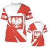 Poland Polska T-shirt White Eagle Emblem Custom T-shirt Football Shirt Polish Flag 3D Pattern Men's T-shirt Men's Clothing