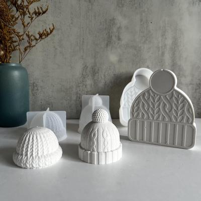 Winter Strickmütze Silikonform Weihnachten Bommelmütze Formen Strick Santa Ha Heiligabend Auto Lufterfrischer Kerze Harz DIY Heimdekoration